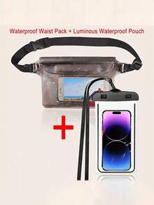 2pcs Universal Phone Pouch,1pc Waterproof Phone Waist Pack + 1pc Cellphone Cace, Suitable For Swimming, Diving, Securely Keeping Phone Dry, Beach Vacation Essential - Perfect Gift For Adventurers - Multicolor - View 9