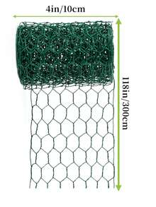 1 Roll Chicken Wire, 4/11.8 Inch Green Mesh, 0.6 Inch Hexagonal Galvanized PVC Coated Wire Fence, Suitable For Crafts, Poultry, Garden - Chicken Shredded Net - View 4
