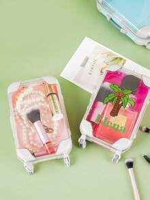 Custom Text Mini Suitcase Storage Box, Personalized Name Print Portable Organizer Case, Cute Small Storage Container Gift For Girls, Friends, Ideal For Party Favors,Birthday Presents, Holiday Gifts, Cosmetic Jewelry Sundries Desktop Storage Organizer - 1PC - View 5