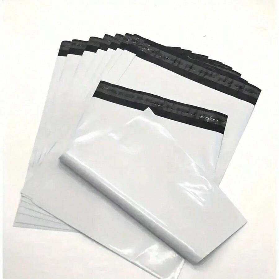 10/20/50pcs Durable White Courier Bags - Thick, Waterproof, Tear-Resistant Plastic Mailing Bags, Strongly Adhesive, Suitable For Apparel Packaging And Small Business Shipping - White - View 1
