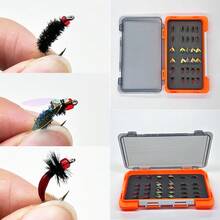 30Piece Bait Set-Dry Wet Flies/Midge/Nymphs/Fly Fishing Lures, For Bass/Trout/Carp-3 Different Styles Fly Fling Lures-With Flies Box-Size#10 - Multicolor - View 7