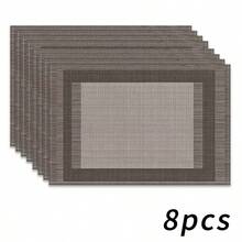 1/2/4/6/8/300 Pieces Of Luxury Placemat Set, Featuring Simple Geometric And High-End Gray Color Scheme. Machine Washable Polyester Material, Anti Fouling, Waterproof, And Easy To Clean. Suitable For Parties And Kitchen Decoration. - Multicolor - View 23
