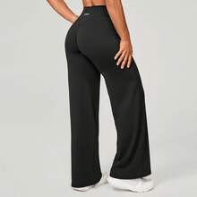 High Waisted Wide Leg Yoga Pants Women V Back Straight Leg Pilates Trousers Soft Loose Gym Fitness Lounge Pants Autumn Winter - ONFA007 - 查看 7