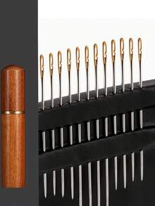 12pcs Self-Threading Sewing Needles, Suitable For Elderly And Blind People, Hand Sewing Needles With Thread Box, Blind Sewing Needles, Side Hole Needles, DIY Sewing Accessories, Sewing Needles - Multicolor - View 9