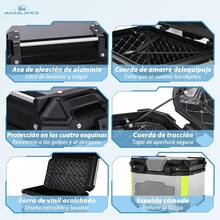 Baúl superior para motocicleta, baúl de aluminio para motocicleta de 45L, bolsa para caja trasera con sistema de bloqueo antirrobo, impermeable, a prueba de óxido y polvo, fácil de instalar, con soporte universal - A - Ver 4