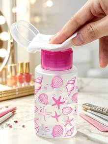 Nagellackentferner-Flasche mit Meeresleben-Muster, geeignet für Nagellackentferner - nachfüllbare Reiseverpackungsflasche, geeignet für Zuhause, Salon und Reisegebrauch. Lippen- und Augen-Make-up-Entferner, wiederverwendbar, Make-up-Entferner-Flasche, Reise-Essential - Verschiedenfarbig - Übersicht 3