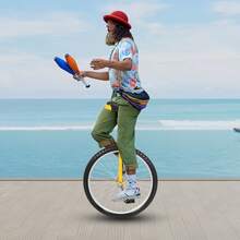 24 Inch Premium Outdoor Unicycle, Seat Post Clamp Enables 28-32 Inches Height Adjustment, Fits 3.75-5.09 Ft Height Users, Adjustable One Wheel Cycle For Balance Training, Outdoor Sports And Daily Fitness Activities - Yellow - View 6