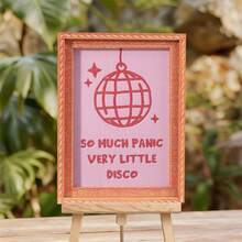1pc Pink Disco Fridge Magnet, Wooden Photo Frame Refrigerator Magnet, Home Decor, Fun Gift! - one-size - View 7