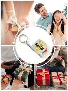 Cinta métrica portátil de acero con llavero, mini regla para proyectos DIY, oficina, carpintería, cinta métrica de 1m, pequeña regla colgante, llavero para coche - Multicolor - Ver 11
