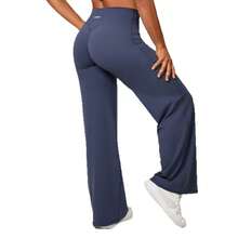 High Waisted Wide Leg Yoga Pants Women V Back Straight Leg Pilates Trousers Soft Loose Gym Fitness Lounge Pants Autumn Winter - ONFA007 - 查看 6