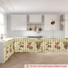 1pc, Home Decor, Fruit Pattern Printed Table Skirt, Kitchen Small Curtain, Kitchen Cabinet Cover, With Curtain Holes, Easy To Hang, Rectangular, Machine Woven, Machine Washable, Kitchen Decoration And Accessories, Perfect For Kitchen Cabinets And Home Decor - Multicolor - View 7