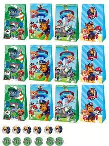 Paw Patrol Juego de fiesta de cumpleaños con tema Puppy League de 6/10/12 piezas, bandera triangular, sombrero de papel, bolsa de regalo y bolso de mano. Es el mejor regalo festivo para amigos, un artículo de decoración para crear ambiente de fiesta, un accesorio de decoración del hogar y una decoración perfecta para la habitación. - Multicolor - Ver 19