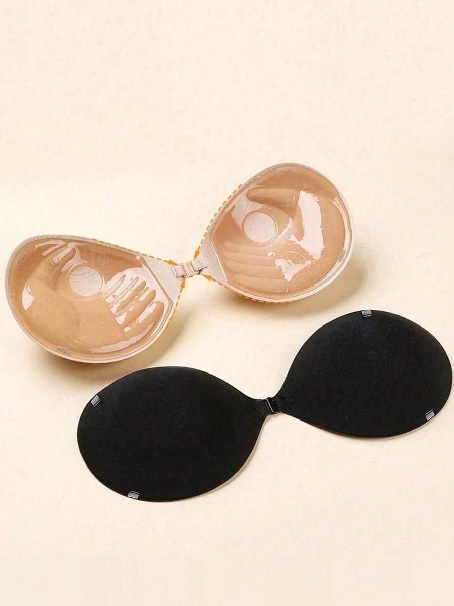 2/1 pieza Sujetador adhesivo de 3cm de grosor con efecto push-up, sujetador invisible sin espalda y sin tirantes, realzador de busto reutilizable - Multicolor - Ver 1