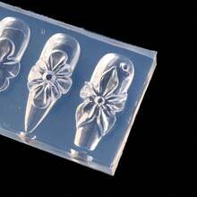 1個壓花美甲模具，透明3D花卉圖案，光滑脫模不黏貼，輕鬆打造3D花卉美甲，相容多種凝膠指甲油，適合清新春夏風格美甲DIY，初學者友善，居家美甲，美妝博主推薦，快速打造精緻壓花款式，重複使用仍保持清晰圖案，相容不同指甲形狀，輕鬆提升指甲表面優雅感 - 彩色 - 查看 2