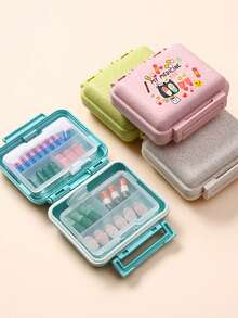 Mini Pastillero Portátil de 6 Compartimentos, Caja de Almacenamiento de Medicamentos, Pastillero de Viaje, Impreso con "Mi Pastillero" y Patrón de Pastillas, Pastillero Pequeño de 6 Compartimentos, Caja de Almacenamiento de Pastillas Sellada, Pastillero Semanal de 6 Días, Pastillero Esencial de Viaje, Pastillero Diario de Vitaminas, Caja de Almacenamiento de Pastillero de Bolsillo, Caja de Almacenamiento Exquisita, Esencial del Hogar, Esencial de Viaje - Multicolor - Ver 8
