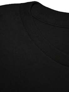 100% Cotton Happy Summer Y'all Sunshine Vibes Text T-Shirt Street Hip-Hop Style Men's T-Shirt - Black - View 3