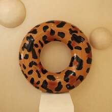 Leopard Print Inflatable Swim Ring, Thickened PVC Pool Float With Handles For Adults Summer Vacation - Multicolor - View 7