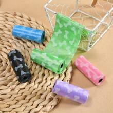 Dog Bone Print Pet Waste Bags, Thickened Tear-Resistant, Strong Load-Bearing, Disposable, Compact And Portable, Easily Fits In Pocket, Keeps Clean And Hygienic, Makes Dog Walking More Enjoyable, Random Style - Multicolor - View 2