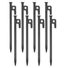 4/8/12pcs Heavy Duty Metal Ground Stakes - Steel Tent Pegs, Camping Use, 8 Inch Long, Durable And Bend-Resistant - Black - View 17