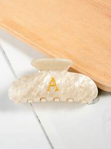 1PC Elegant Gold Powder English Letter Hair Clip Shark Claw Hair Accessory - Multicolor - View 5