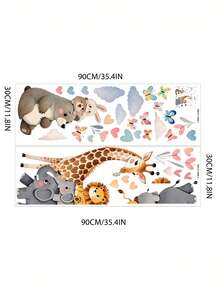 Watercolor Forest Animal Gathering, Children's Room, Kindergarten, Home Decor, Wardrobe, Wall Decoration, Wall Stickers. - Multicolor - View 3
