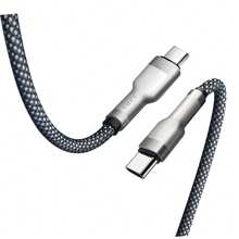 Carregador E Dados Tipo C Duplex 60W PD: 1M Compacto (Transporte em Bolsa Sem Nós), Material de Nylon Trançado (Resistente à Tração/Desgaste), 2X Mais Durável Do Que Cabos de PVC, Compatível com Telemóveis/Portáteis/Tablets - Preto - Visão 2