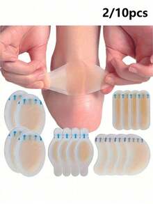 2/10pcs Hydrocolloid Blister Pads, Waterproof Invisible Gel Blister Bandages, Suitable For Heel, Toe, Foot Blister Prevention And Recovery, Anti-Chafing Shoe Insoles, Suitable For High Heels, Sports Shoes, Daily Foot Care - Multicolor - View 2