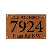 1pc Customized Rusty Metal Address Sign, Outdoor Door Plaque, 2D Printed Faux Rusty Address Plate, Modern Address Sign, Personalized Door Plaque Gift, Iron Material, Wall-Mounted Structure, Customized Welcome Sign | Elegant Door Plaque | Exquisite Design - Multicolor - View 20