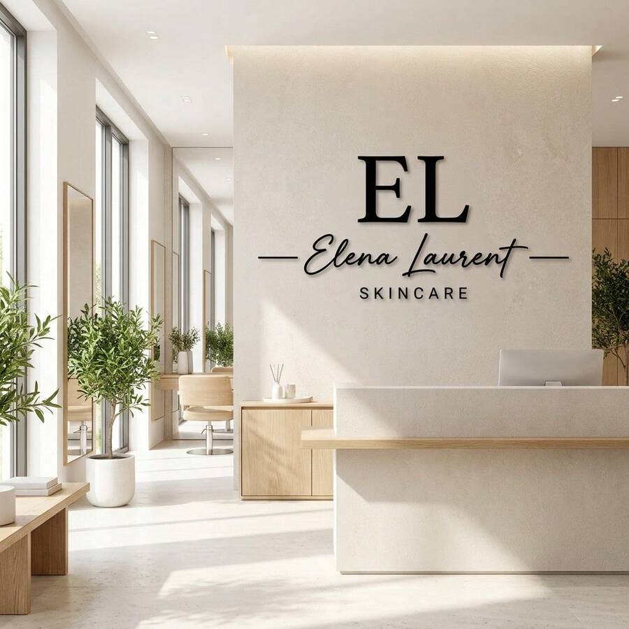 Customized Round Beauty Salon Logo Sign - Double Layer Laser Cut Acrylic, Suitable For Commercial Studio Signage, Beauty Salon And Spa Commercial Display - Multicolor - View 1