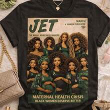 JET Afro Glamour Graphic T-Shirt,  Magic T-Shirt, Retro Fashion T-Shirt, Afro-Centric Streetwear T-Shirt, Vintage Inspiration, Black, Breathable And Comfortable. - 黑6 - 查看 1
