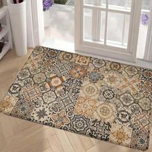1pc Bohemian Style Linen Rubber Material Kitchen Rug, Bathroom Mat, Door Mat And 2D Printed Rectangular Rug, Suitable For Living Room, Bedroom, Hallway, Bathroom And Laundry Room, Ideal For Indoor And Outdoor Home Decor - Multicolor - View 12