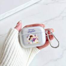 Disney Beauty And The Beast Belle "One More Chapter" AirPods Case Cute Transparent Shockproof Shell With Keychain Compatible With AirPods 1/2/3/4 And Pro/Pro 2 Nd Generation Suitable For New AirPods Pro 3 Stocking Stuffers The Girlfriend. - Transparent - View 3