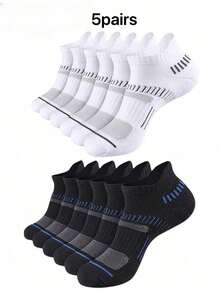 12 paires de chaussettes courtes pour hommes, printemps/été, rembourrées à la cheville, évacuation de l'humidité, ultra douces, respirantes, minimalistes, polyvalentes, mode sport, chaussettes courtes pour couple 1/3/5/6 paires - Noir et Blanc - Voir 27