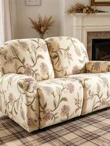 1 Set 4/6/8pcs Elastic Recliner Chair Cover Sofa Cover, Light Gray Geometric Pattern Print Recliner Cover, Elastic Sofa Cover Sofa Cover, Suitable For Living Room Office Home Decor - Champagne - View 5