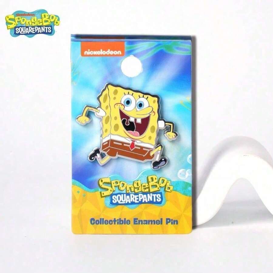 Monogram 1 Buah Aksesori Ransel, Jaket, dan Topi Spongebob Lucu Berlisensi Nickelodeon, Hadiah Ulang Tahun dan Liburan - A - View 1