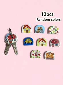 4/8/12pcs Random Style Keychain Set Party Gift - Fashionable Non-Slip Key Cover With Unique Decoration, Perfect For Key Organization And Identification - Essential For Women And Family Members, Ideal Mother's Day Gift - Multicolor - View 10