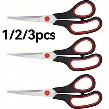 1/2/3pcs 8.4 Inch Multi-Purpose Scissors, 2.5mm Ultra Sharp Blade, Comfortable Grip, Heavy Duty Stainless Steel Scissors, Right/Left Handed Universal - Multicolor - View 2