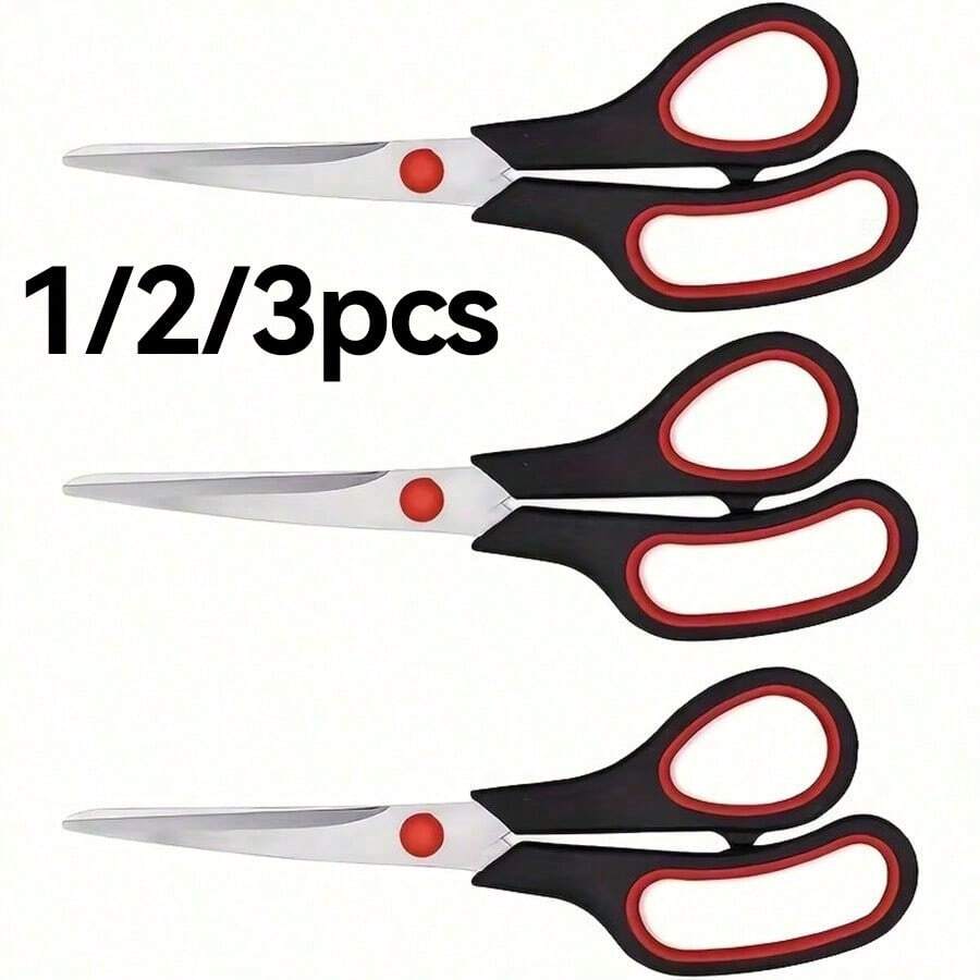 1/2/3pcs 8.4 Inch Multi-Purpose Scissors, 2.5mm Ultra Sharp Blade, Comfortable Grip, Heavy Duty Stainless Steel Scissors, Right/Left Handed Universal
