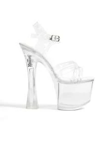 Rollcall Sexy New European And American Fashion Nightclub Racing Model Pole Dancing High Heel Sandals - Clear - View 2
