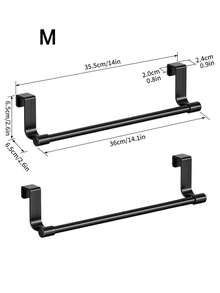 1pc/2pcs Stainless Steel Towel Rack, Door Hanging Towel Rack, Kitchen Accessories, Home Storage Accessories, Drill-Free Cabinet Dishcloth Hanging Rack, Kitchen Back Towel Storage Single Bar, Suitable For Home Kitchen, Dining Room, Bathroom - Multicolor - View 11