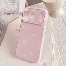 公主風珍珠蝴蝶結手機殼，適用於 iPhone 17 Pro、17 Pro Max，16 Pro Max 全包覆，15 軟殼，並相容於 14/13/12/11 - 粉色 - 查看 1
