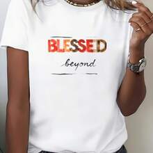 Blessed Beyond: Women's 180g Soft T-Shirt - Casual And Comfortable Everyday Style - Perfect For Family Gatherings And Office Events - Ideal Gift For Christmas, Easter And More - 黑 - 查看 2