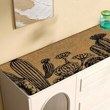 1pc, Home Decor, Cactus Pattern Print, Linen Kitchen Rug, Kitchen Mat, Floor Mat, Bathroom Mat, Door Mat, 3D Print Rectangular, Suitable For Living Room, Bedroom, Hallway, Bathroom, Laundry Room - Polyester Rug, Suitable For Indoor And Outdoor Home Decor - Multicolor - View 6