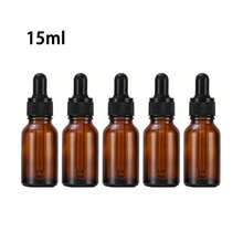1/5 botol penetes kaca amber dengan dispenser penetes kaca, cocok untuk minyak esensial, aromaterapi, parfum, laboratorium, farmasi, cairan, perjalanan, botol kaca dengan penetes kaca. - Botol coklat - View 22