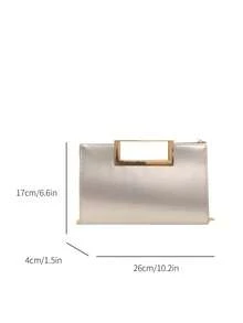 1pc ZAMA Metal Handle Woven Straw Tote Bag, Ideal Women's Vacation Beach Handbag, Lightweight Bohemian Style Woven Chain Shoulder Bag, Summer Vacation Travel Essential, Suitable For Beach And Travel Woven Beach Bag - Silver - View 6