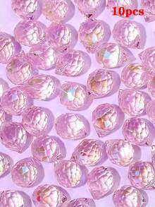 10 pièces de perles de cristal de verre facetté brillant de 10 mm x 8 mm en forme de fraise pour bracelet, boucle d'oreille, accessoires de DIY en cristal - cristal - Voir 9