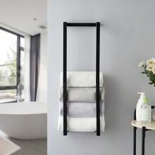 Bathroom Towel Rack, French Wall Mounted Storage Rack, Is A Space Saving Bathroom Accessory That Can Accommodate Up To 6 Large Towels. Equipped With A Storage Rack, Suitable For Hand Towels, Face Towels, And Bathrobes. - Multicolor - View 4