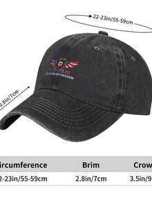 Washed Denim Adult Baseball Cap – Bald Eagle USA Graphic - 黑色 - 查看 6