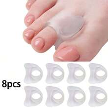 2/4/8/12 miếng miếng tách ngón chân, miếng bảo vệ ngón chân silicon co giãn, vòng ngón chân unisex, phù hợp cho thể thao hàng ngày và chăm sóc bàn chân - trắng - Xem 11
