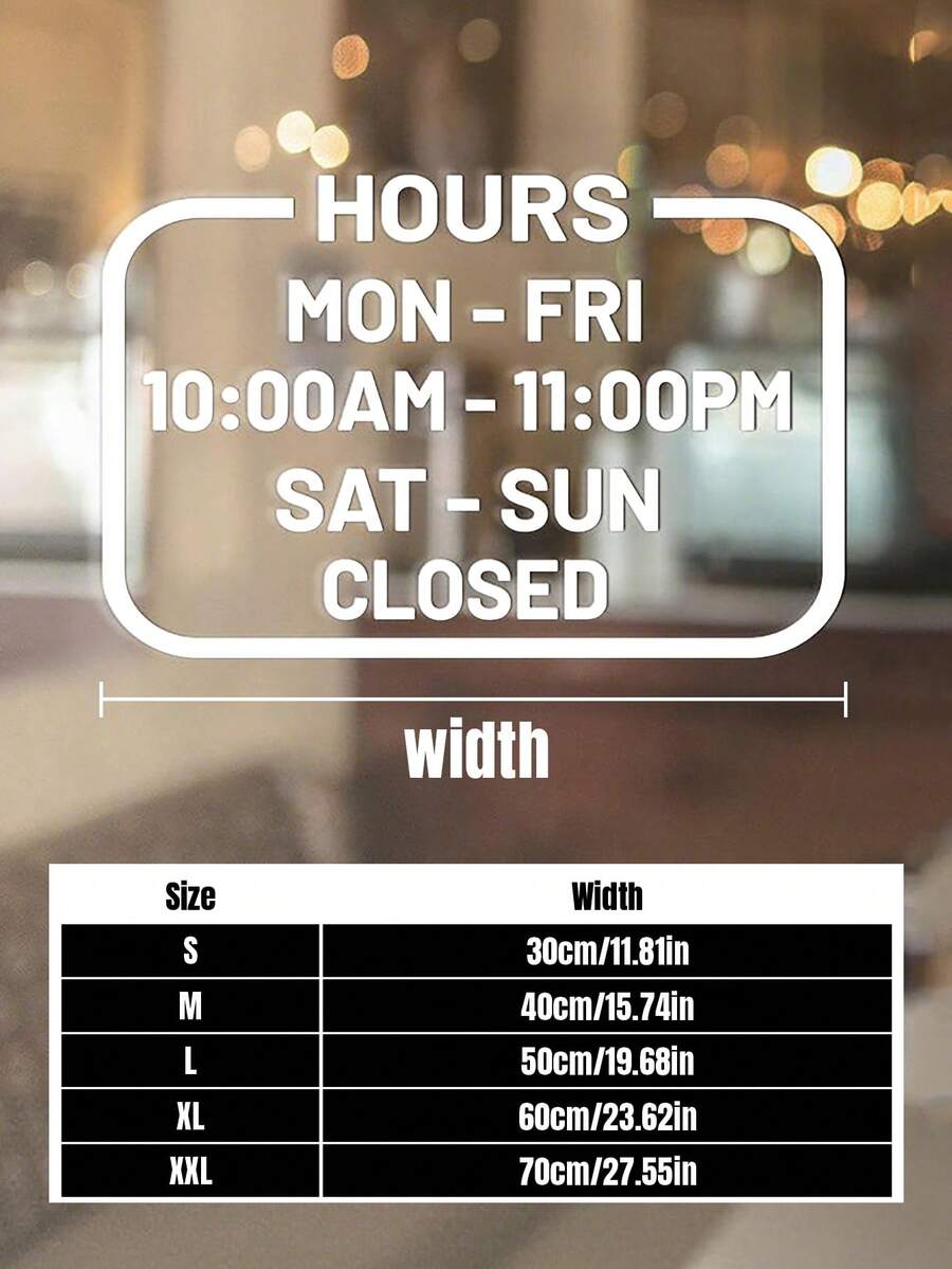 Custom Business Hours Vinyl Sticker - Business Hours Door Sign | Store Opening & Closing Sign - Store Business Hours | Window Decal - Multicolor 10 - View 1